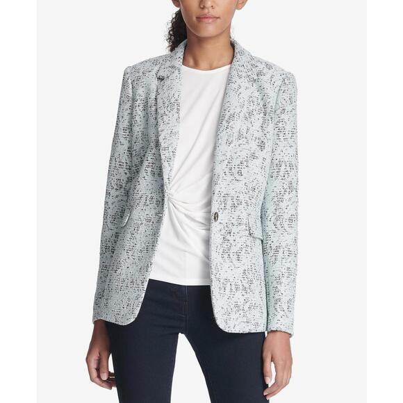 DKNY Womens Bonded Lace One Button Coat Size 6 - Picture 1 of 5